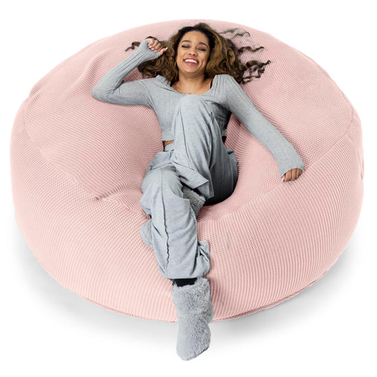 LOUNGE PUG®, Kæmpe Sækkestol Sofa XXL 'Mega Mammut', Ellos Strikket Grå