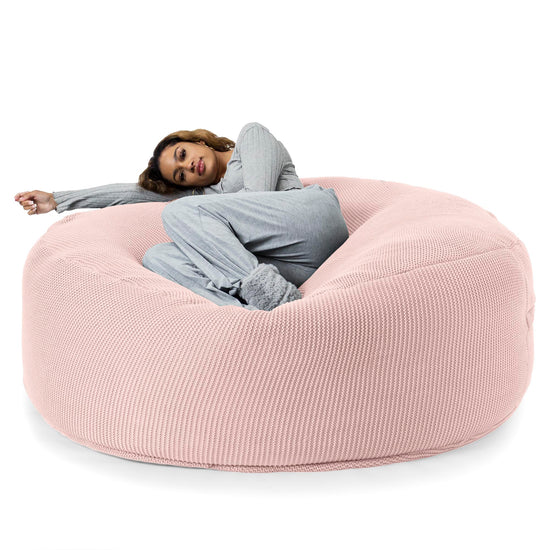 LOUNGE PUG®, Kæmpe Sækkestol Sofa XXL 'Mega Mammut', Ellos Strikket Grå