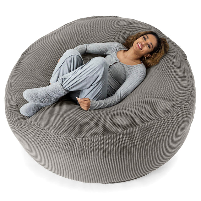 LOUNGE PUG®, Kæmpe Sækkestol Sofa XXL 'Mega Mammut', Ellos Strikket Grå