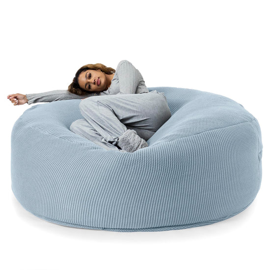LOUNGE PUG®, Kæmpe Sækkestol Sofa XXL 'Mega Mammut', Ellos Strikket Grå