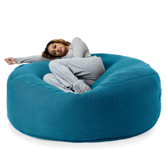 LOUNGE PUG®, Kæmpe Sækkestol Sofa XXL 'Mega Mammut', Ellos Strikket Petrolblå