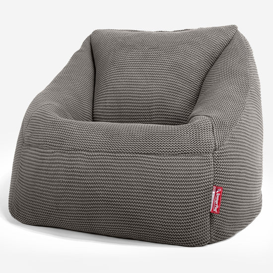 LOUNGE PUG®, Nautilus-sækkestol, Ellos Strikket Grå