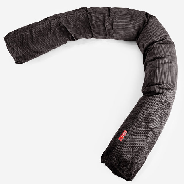 Lejringspude XL - Nålestribet Jernbanefløjl Grafit Grå 01