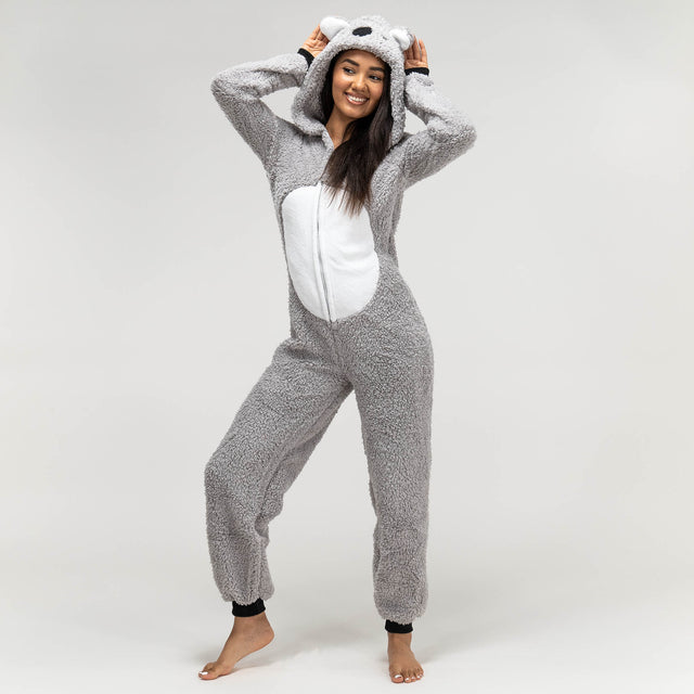 Fleece Dyr Onesie Pyjamas til Damer - Koalabjørn 01