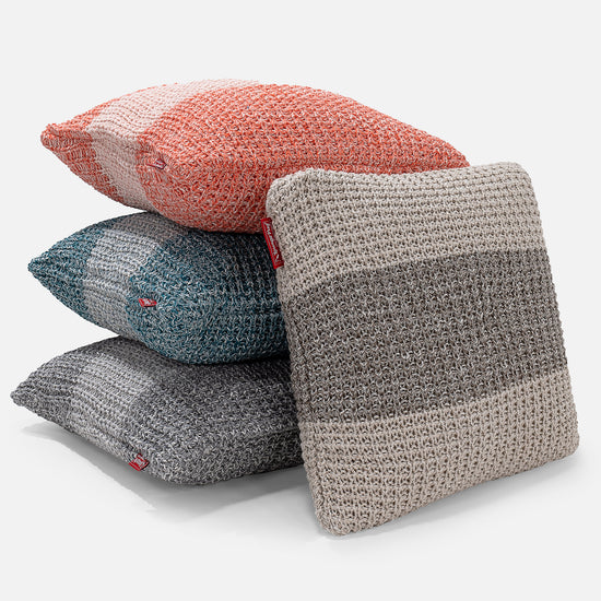 Pude 47 x 47cm - 100% Bomulds Chester Grå 03