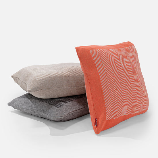Pude 47 x 47cm - 100% Bomulds Sildebensmønster Koral 03