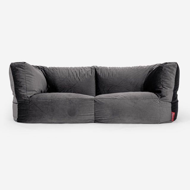 Albert Sækkestol Sofa 2 pers - Fløjl Grafit Grå 01
