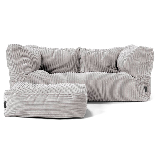 Albert Sækkestol Sofa 2 pers - Klassisk Jernbanefløjl Sølvgrå 02