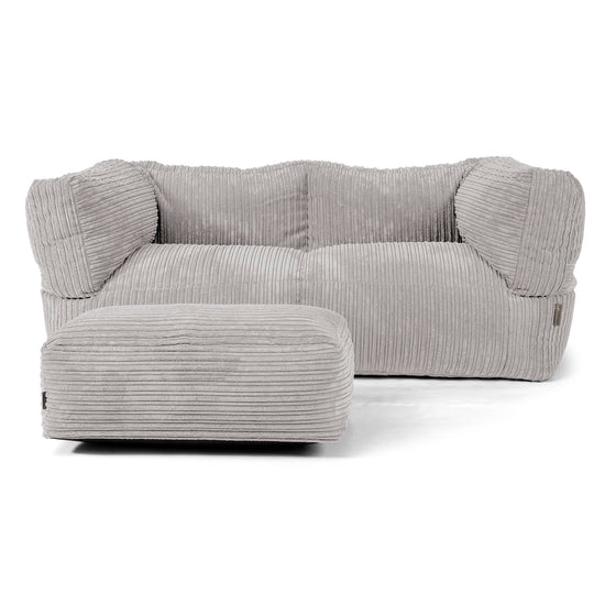 Albert Sækkestol Sofa 2 pers - Klassisk Jernbanefløjl Sølvgrå 02
