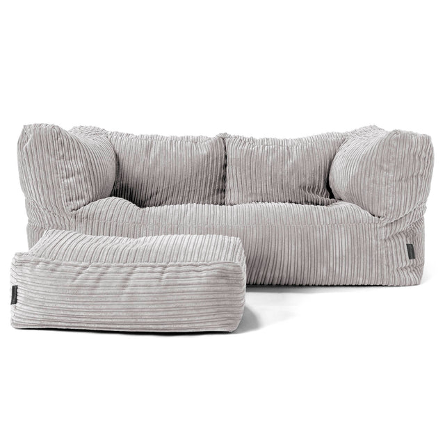 Albert Sækkestol Sofa 2 pers - Klassisk Jernbanefløjl Sølvgrå 02