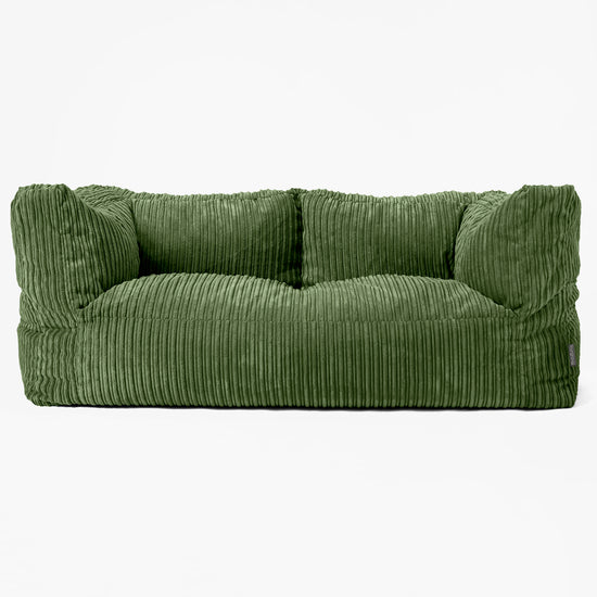 Albert Sækkestol Sofa 2 pers - Klassisk Jernbanefløjl Skovgrøn 01