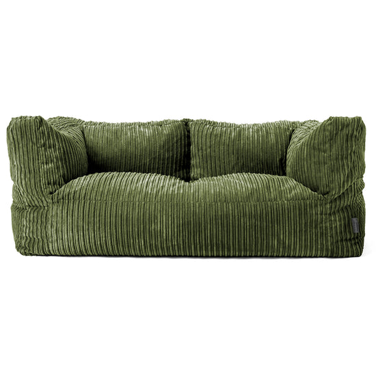 Albert Sækkestol Sofa 2 pers - Klassisk Jernbanefløjl Skovgrøn 01