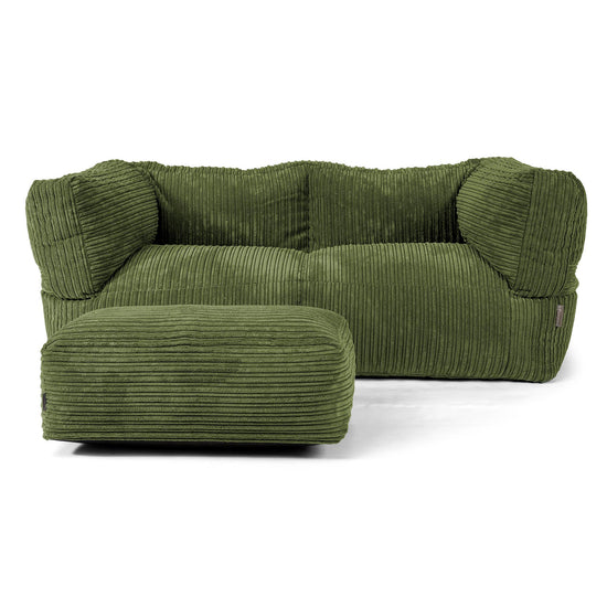 Albert Sækkestol Sofa 2 pers - Klassisk Jernbanefløjl Skovgrøn 02