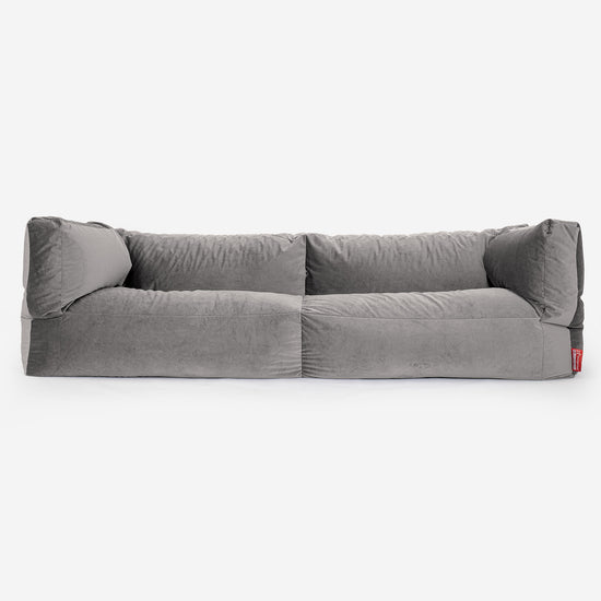 Albert Sækkestol Sofa 3 pers - Fløjl Sølv 01