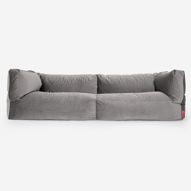 Albert Sækkestol Sofa 3 pers - Fløjl Sølv 01