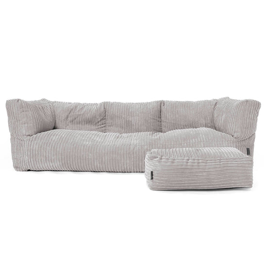 Albert Sækkestol Sofa 3 pers - Klassisk Jernbanefløjl Sølvgrå 02