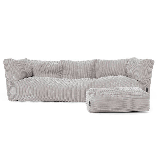 Albert Sækkestol Sofa 3 pers - Klassisk Jernbanefløjl Sølvgrå 02