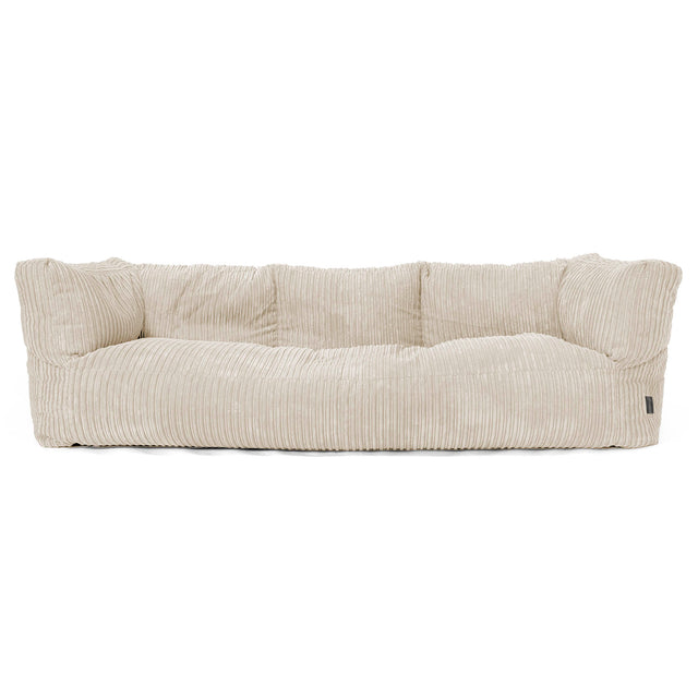 Albert Sækkestol Sofa 3 pers - Klassisk Jernbanefløjl Cremefarvet 01
