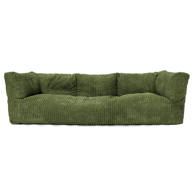 Albert Sækkestol Sofa 3 pers - Klassisk Jernbanefløjl Skovgrøn 01