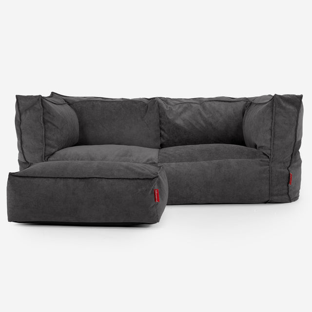 Albert Sækkestol Sofa 2 pers - Babyfløjl Kul 02