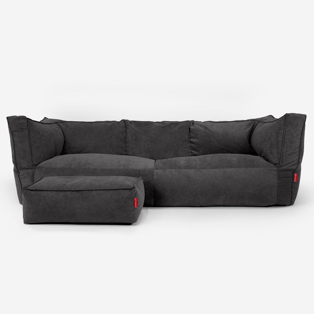 Albert Sækkestol Sofa 3 pers - Babyfløjl Kul 02