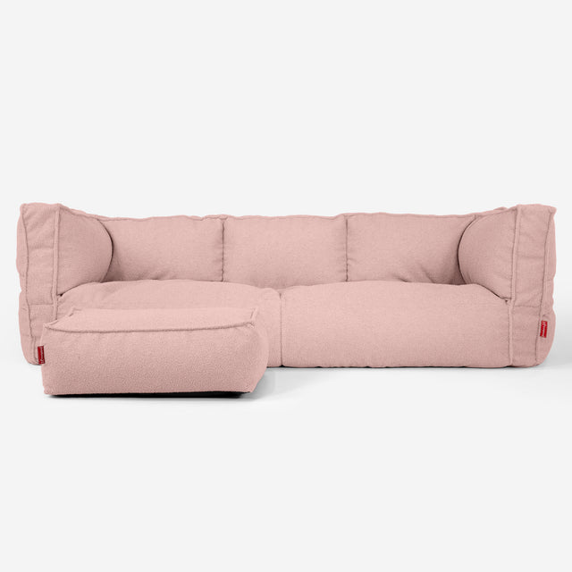 Albert Sækkestol Sofa 3 pers - Boucle Lyserød_02