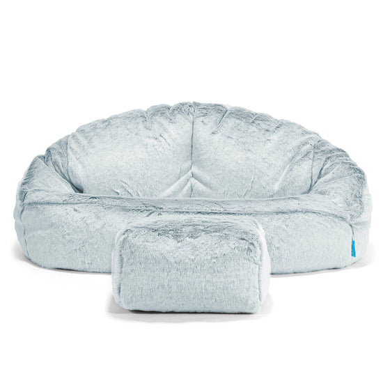 Bubble Børnesofa 2-6 år - Imiteret Kaninpels Støvet Blå 02