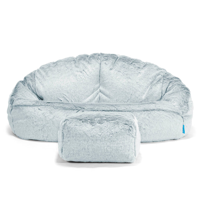Bubble Børnesofa 2-6 år - Imiteret Kaninpels Støvet Blå 02