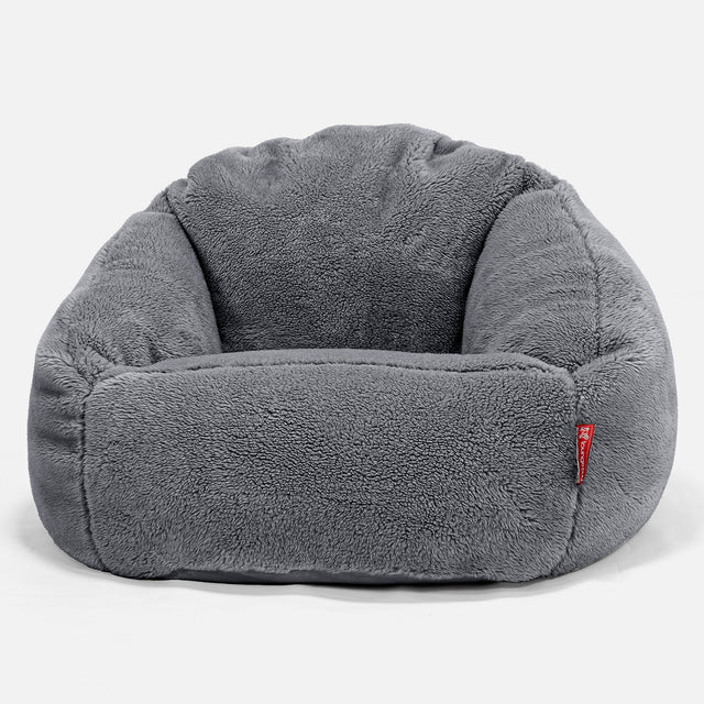 Bubble-sækkestol - Korthåret Imiteret Pels Mørkegrå 01