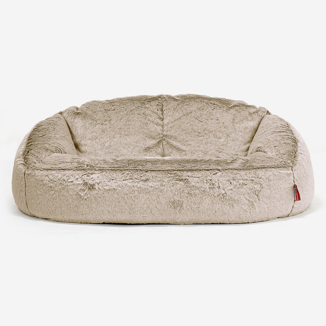 Bubble-sækkesofa - Imiteret Kaninpels Gyldenbrun 01