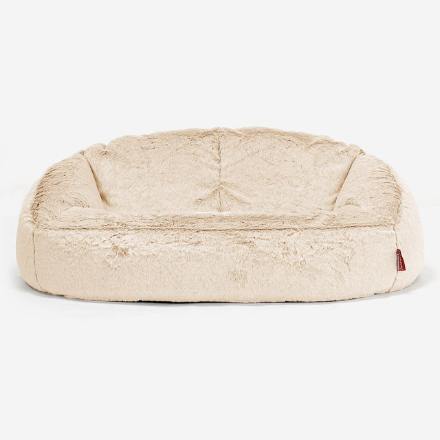 Bubble-sækkesofa - Imiteret Kaninpels Hvid 01