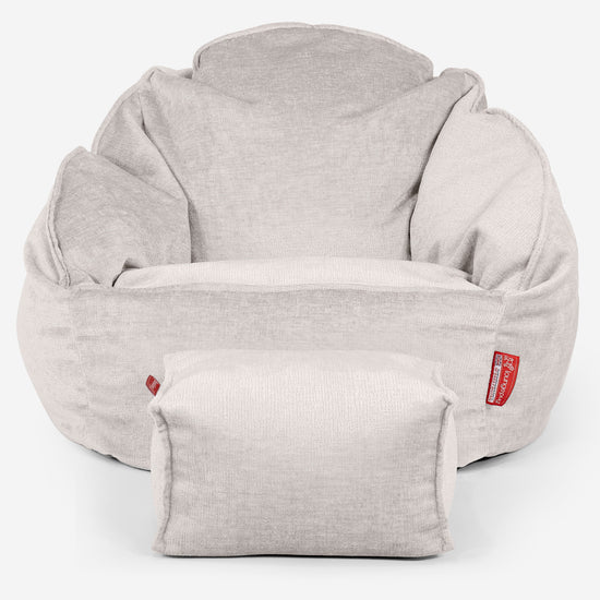 Bubble-sækkestol - Chenille Cremefarvet 02