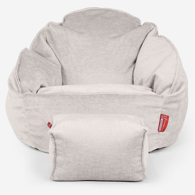 Bubble-sækkestol - Chenille Cremefarvet 02