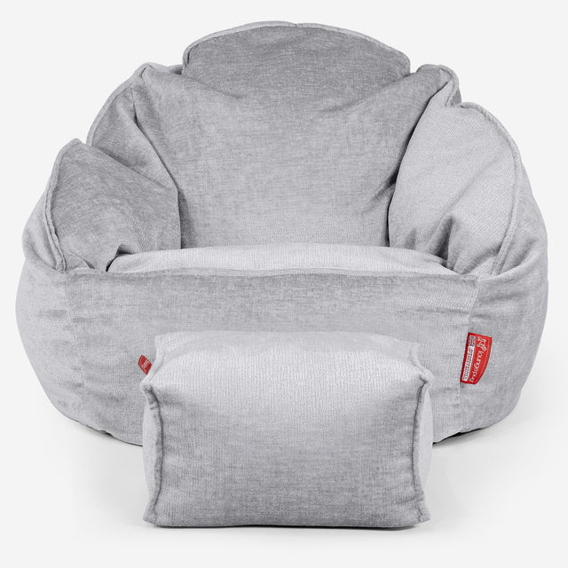 Bubble-sækkestol - Chenille Grå 02