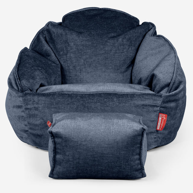Bubble-sækkestol - Chenille Navy 02
