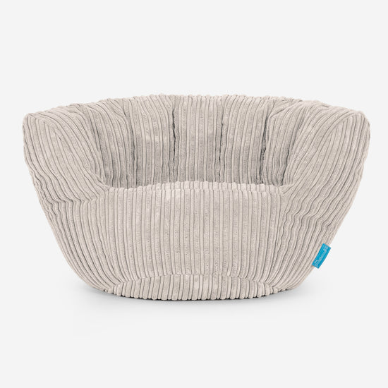 Charles Vintish Sækkestol Børn 2-6 år - Klassisk Jernbanefløjl Elfenben 01