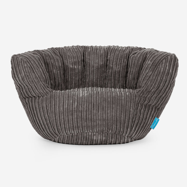 Charles Vintish Sækkestol Børn 2-6 år - Klassisk Jernbanefløjl Grafit Grå 01