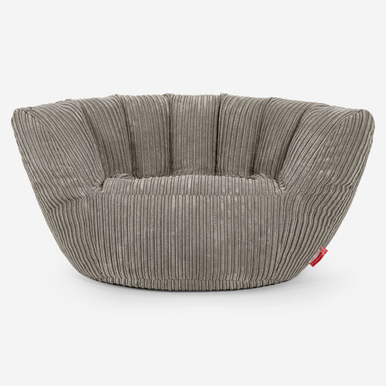 Charles Vintish Sækkestol - Klassisk Jernbanefløjl Mink 02