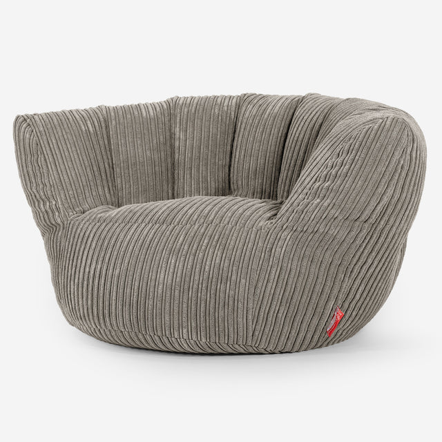 Charles Vintish Sækkestol - Klassisk Jernbanefløjl Mink 01