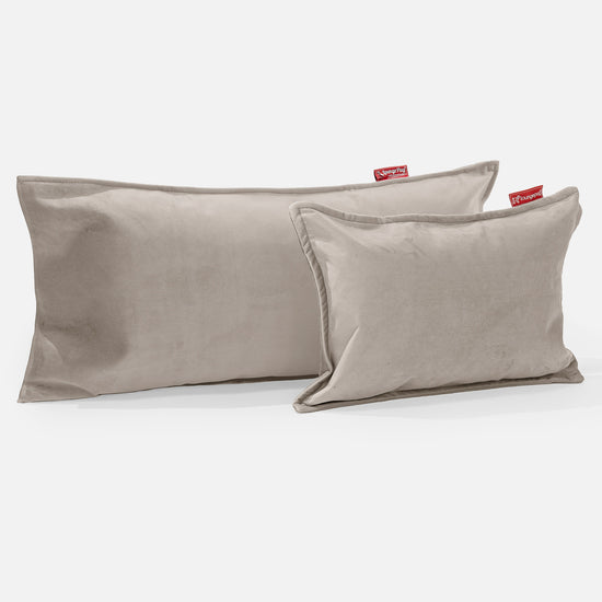 CloudSac 50 Kæmpe Pude med Memory Skum 40 x 80cm - Fløjl Mink 03