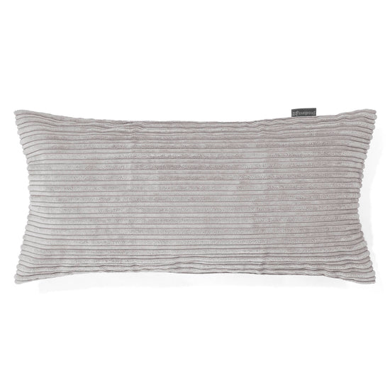 Kæmpe Pudebetræk 40 x 80cm - Klassisk Jernbanefløjl Aluminium Søl 01