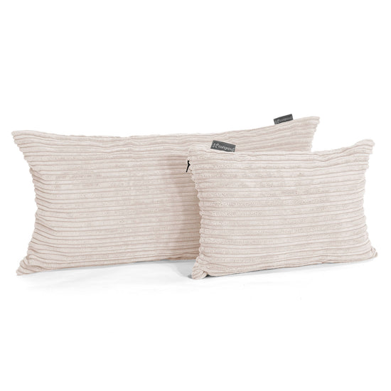 CloudSac 50 Kæmpe Pude med Memory Skum 40 x 80cm - Klassisk Jernbanefløjl Elfenben 03