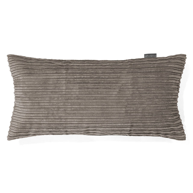 CloudSac 50 Kæmpe Pude med Memory Skum 40 x 80cm - Klassisk Jernbanefløjl Grafit Grå 01