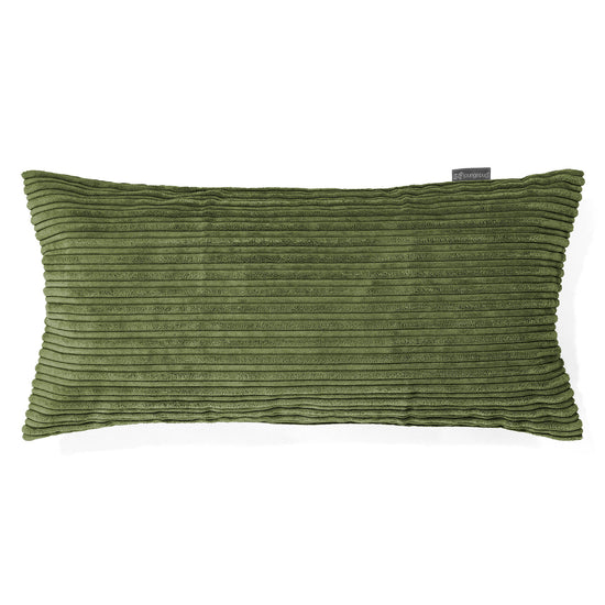 Kæmpe Pudebetræk 40 x 80cm - Klassisk Jernbanefløjl Skovgrøn 01