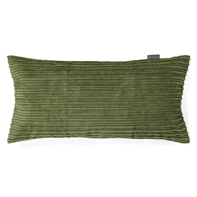 Kæmpe Pudebetræk 40 x 80cm - Klassisk Jernbanefløjl Skovgrøn 01