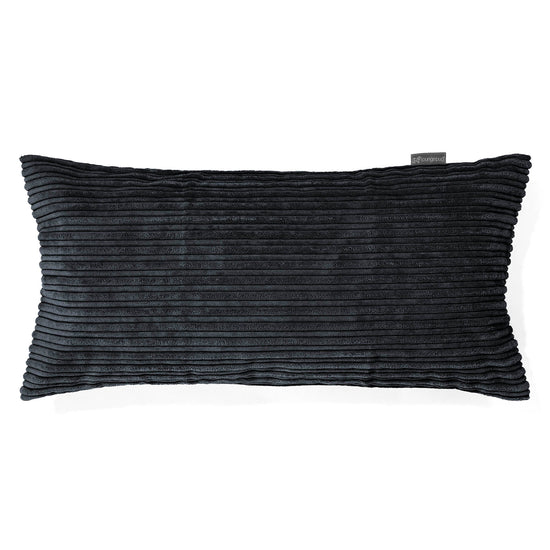 CloudSac 50 Kæmpe Pude med Memory Skum 40 x 80cm - Klassisk Jernbanefløjl Sort 01