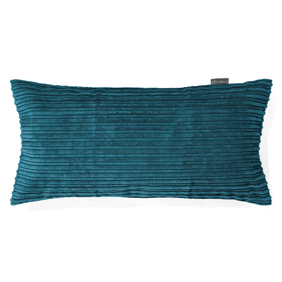 CloudSac 50 Kæmpe Pude med Memory Skum 40 x 80cm - Klassisk Jernbanefløjl Turkis 01