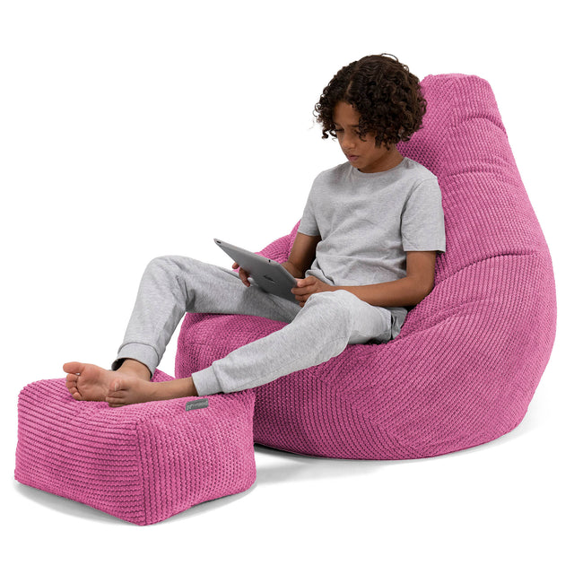 Gaming Sækkestol til Børn 6-14 år - Pom Pom Pink 01