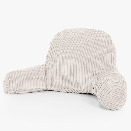 Høj Rygstøtte Læsepude - Klassisk Jernbanefløjl Elfenben 01