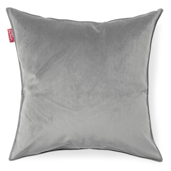 Kæmpe Pude 70 x 70cm - Fløjl Sølv 01